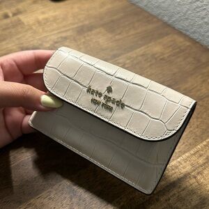 Kate Spade Dumpling Croc Embossed Small Flap Cardholder Wallet